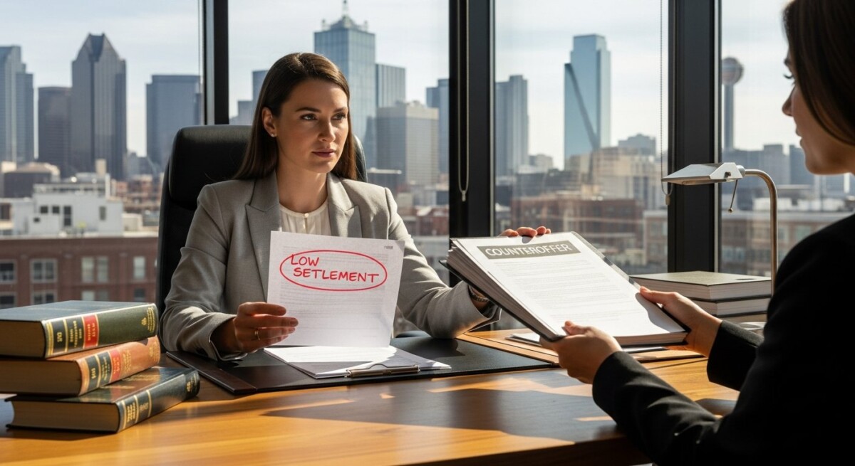 What happens if you reject a low settlement offer in Texas?