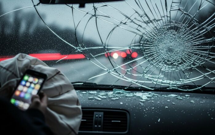 What happens if a distracted driver caused crash in Illinois?